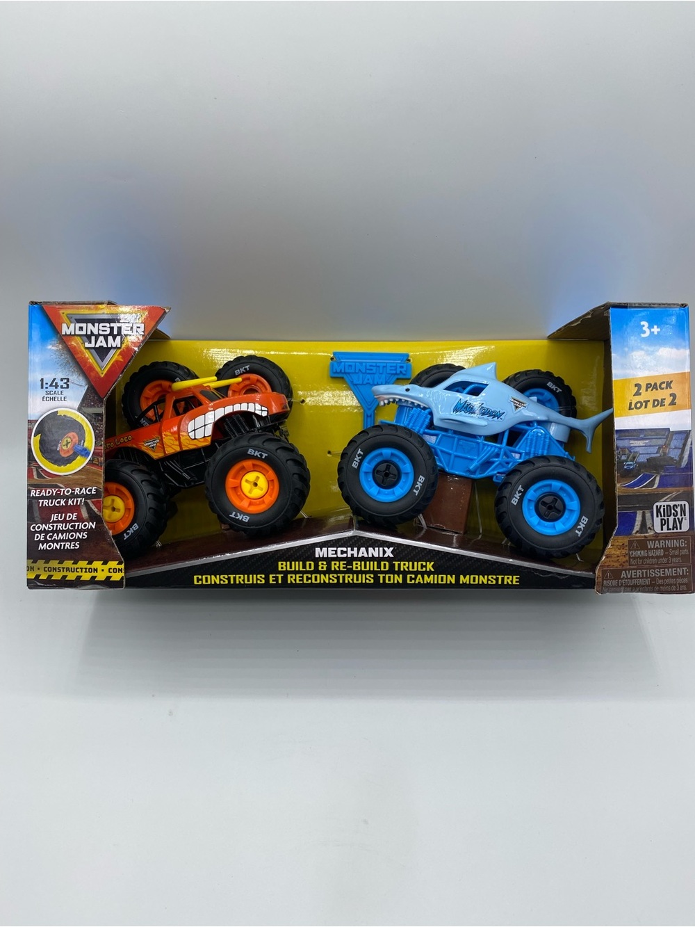 Monster Jam Mechanix 2 Pack Build Rebuild 1:43 El Toro Loco & Megalodon NEW